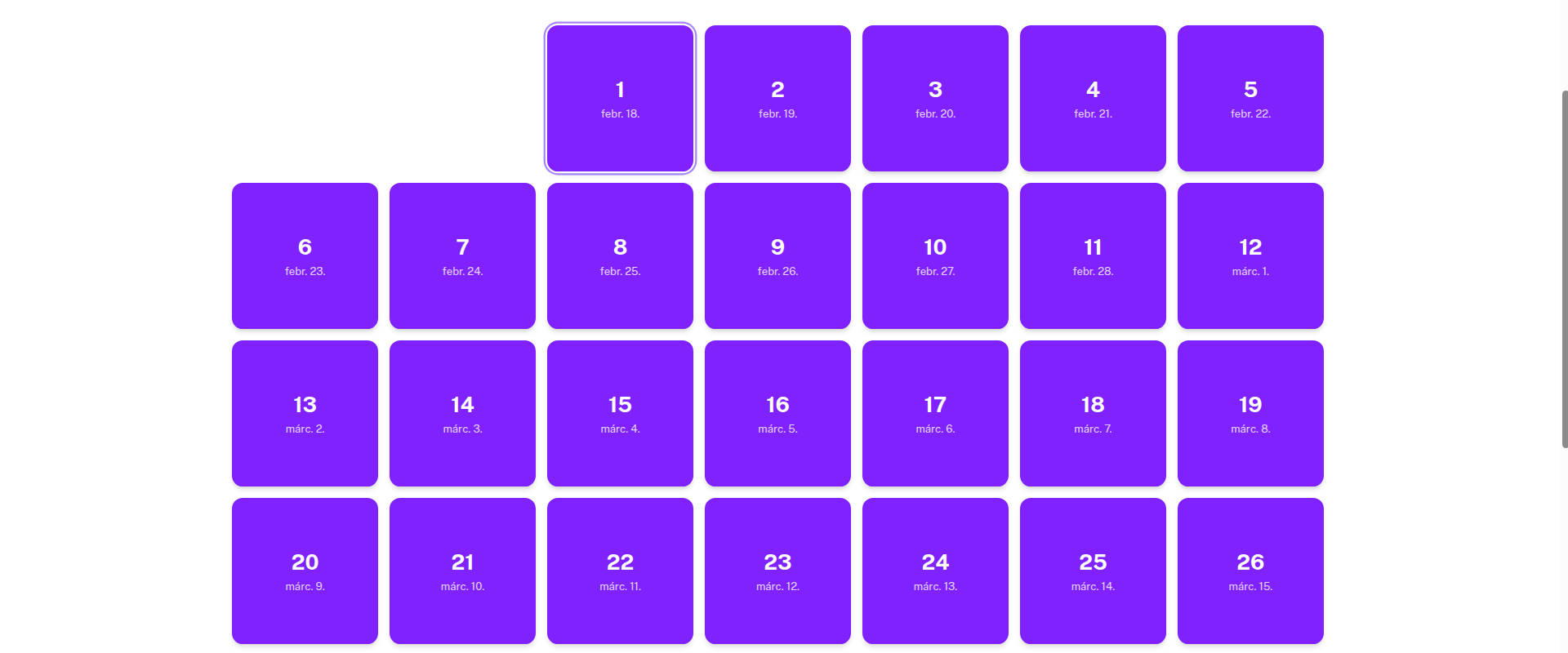 Permalink to: Nagyböjti kalendárium 2026.
